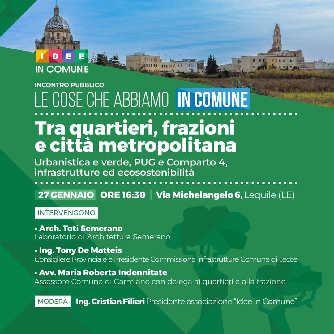 27 Gennaio Tra quartieri, frazioni e città metropolitana...